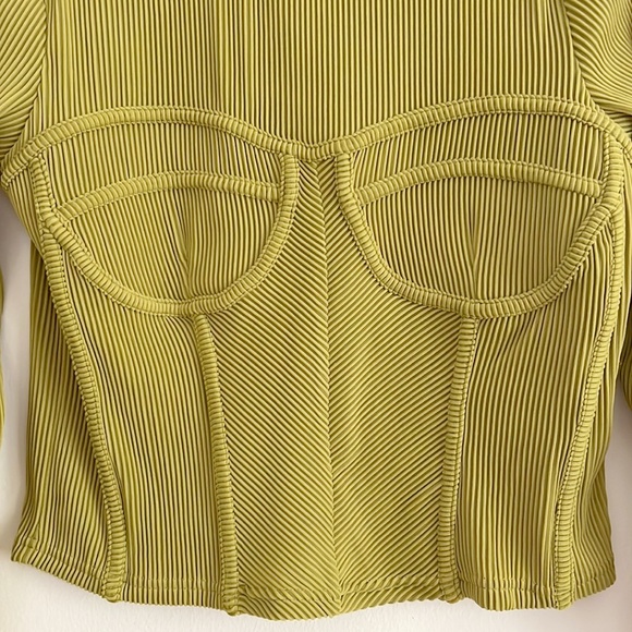 Anthropologie Blue Tassel Long-Sleeve Ribbed Corset Top NWOT - Picture 6 of 13